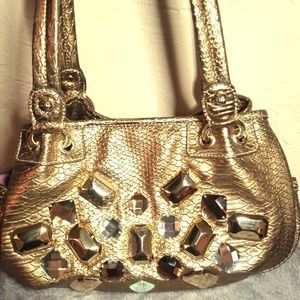 Kathy Van Zeeland Metallic Gold Faux Leather